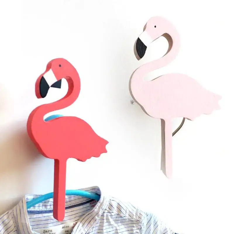 flamingos wooden clothes hook for kids room wall decorate children room hook bird hanger hook baby