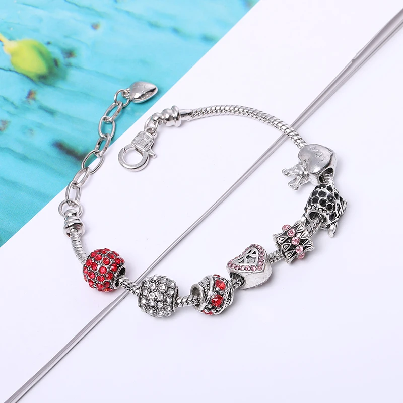

Vintage Metal Rhinestone Beads for Pandora Charms DIY Fashion Handmade Accessories Beads for Jewelry Making