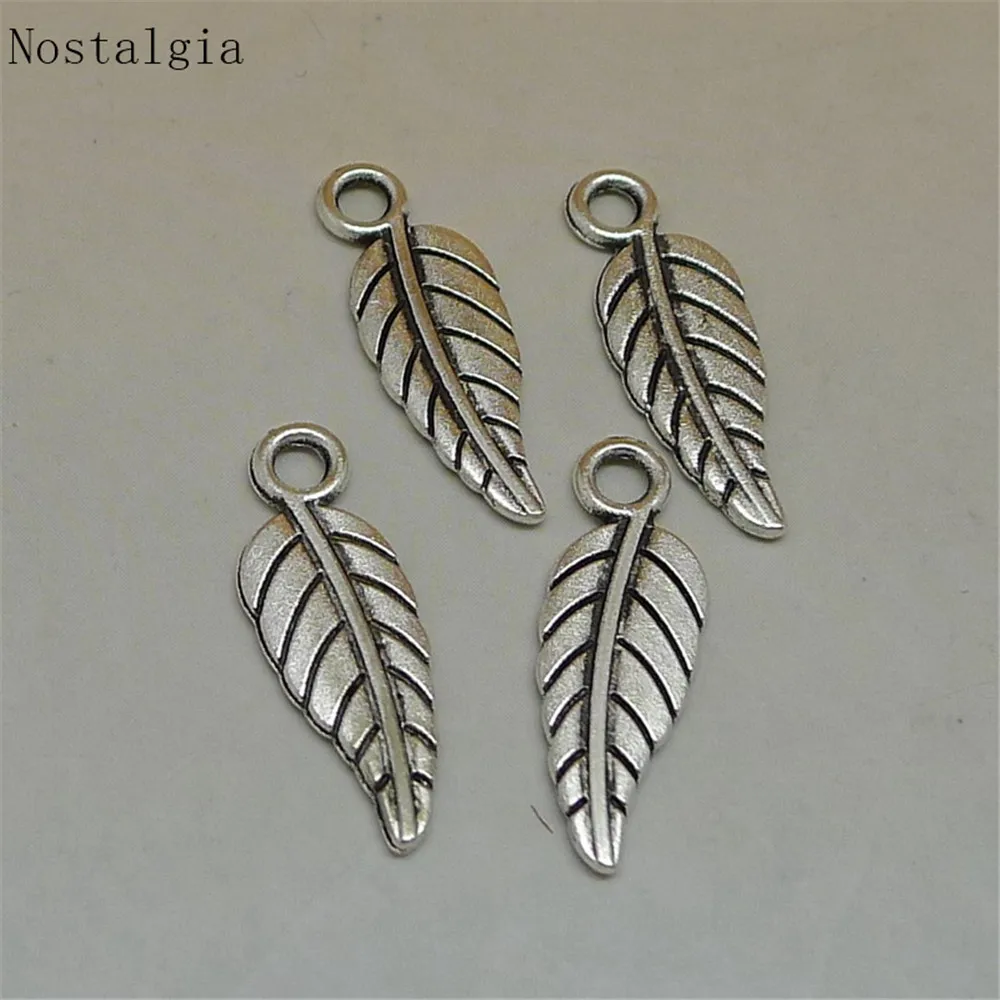 

Nostalgia 30Pcs Leaf Bulk Charms Alloy Wholesale Jewelry Lots 19*6MM