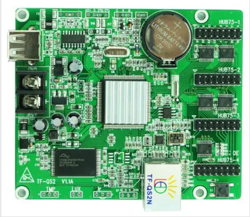 

free shipping Asynchronous full color control card TF-QS2N with 4*hub75 port USB+internet grayscale video card