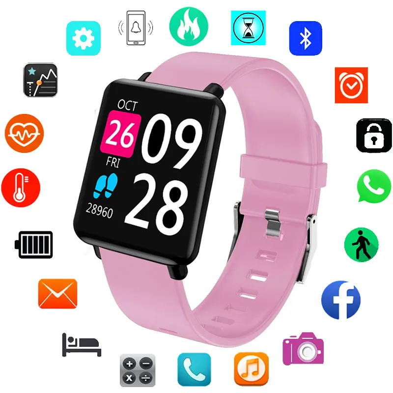 

Square Sport Smart Watch Women Men For Android IOS Smartwatch Fitness Tracker Health Electronics Smart Clock Fashion Smartwach