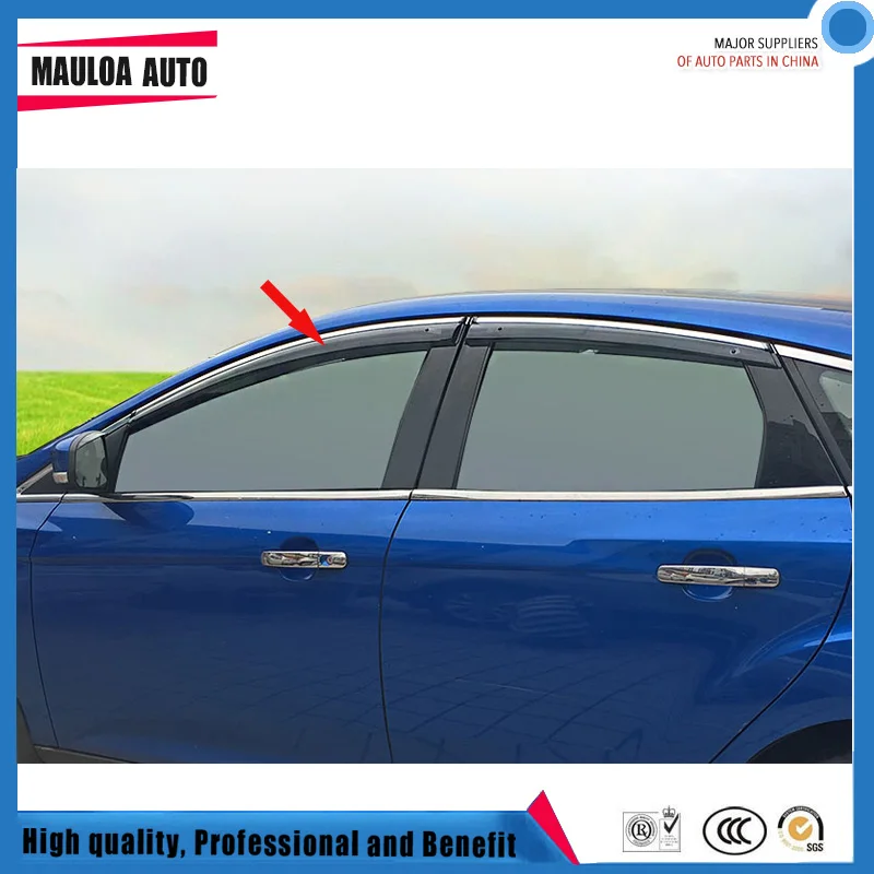 

4 Piece Injection molding trim vent shade rain sun wind deflector window visor for Focus 2005-2011 2012-2018