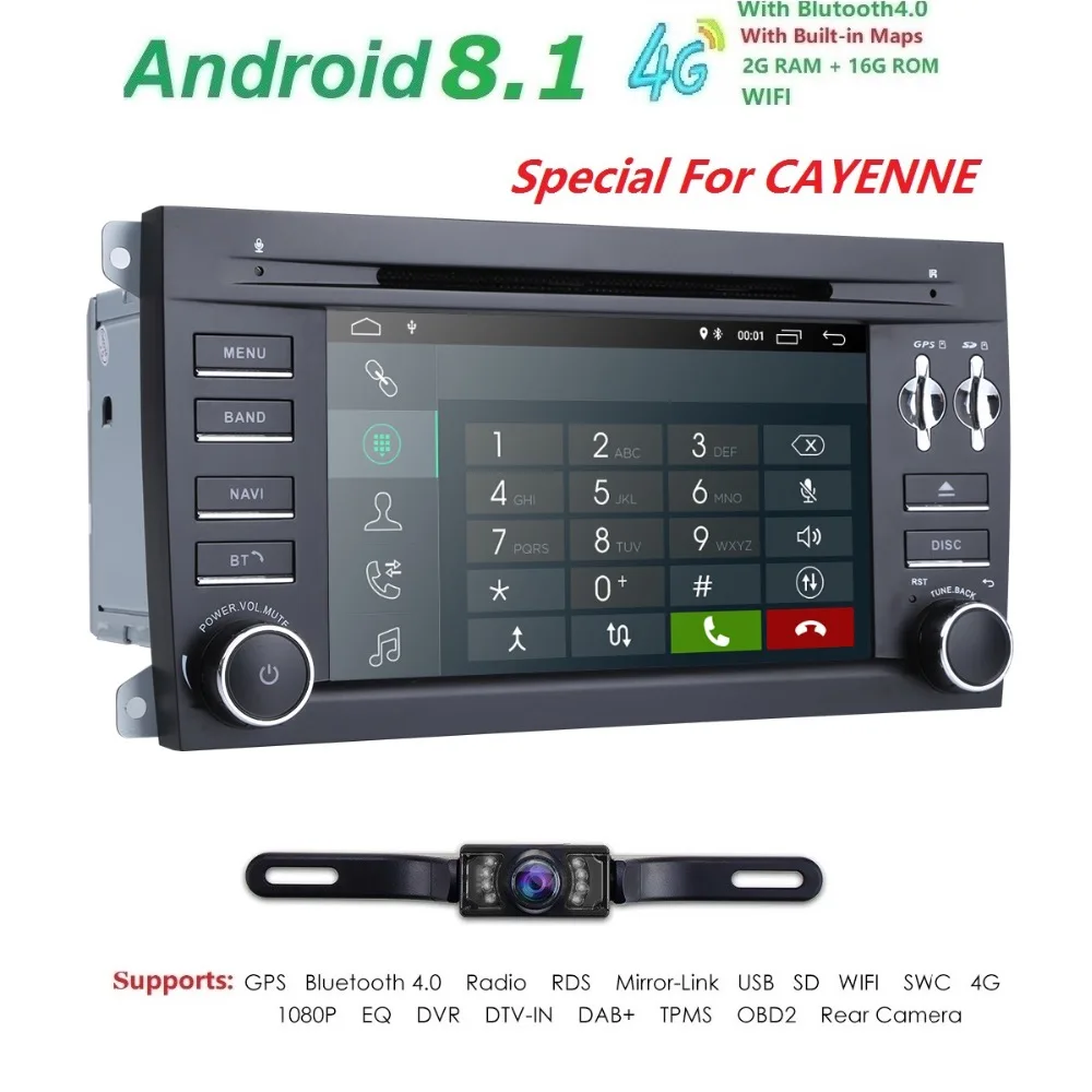 

2 din Car Radio GPS Android 8.1 Car DVD Player for Porsche Cayenne Multimedia 2003 2004 2005 2006 2007 2008 2009 2010 Wifi BT 4G