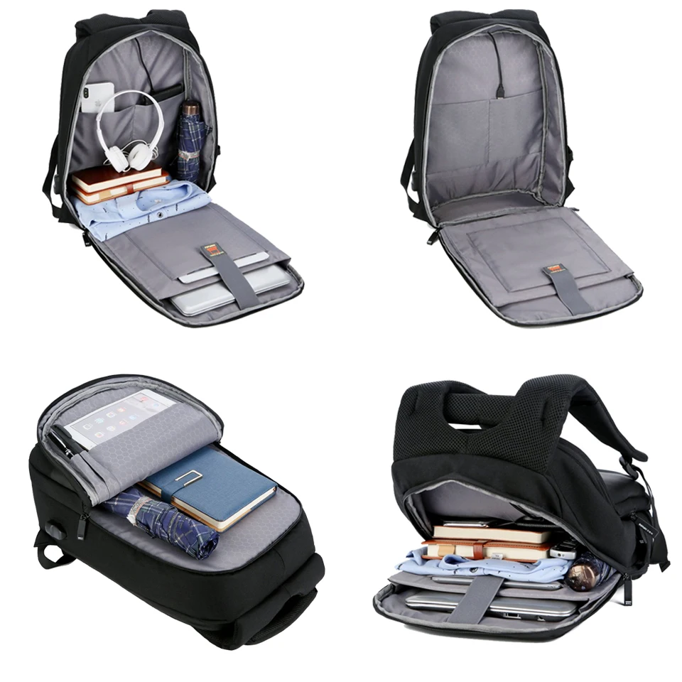 Waterproof Laptop Backpack Bag Men Women Male School Backpacks Large 15.6 Notebook USB Travel Bagpack Black Boy Girls Back Pack
