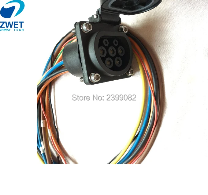 Разъем для зарядки ZWET IEC 62196 тип 2/3 фазный европейский стандарт разъем EV типа 2