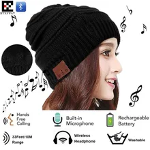 Зимняя высокоэластичная вязаная шапка с беспроводными наушниками плюс бархатная вязаная шапка безручные наушники с микрофоном стерео волшебная музыка Смарт Bluetooth Крышка