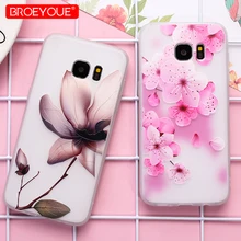 

BROEYOUE Case For Samsung Galaxy A3 A5 A7 J3 J5 J7 2016 2017 Pro S7 Edge S8 S9 Plus 3D Relief Flowers Case For Samsung S7 S8 S9
