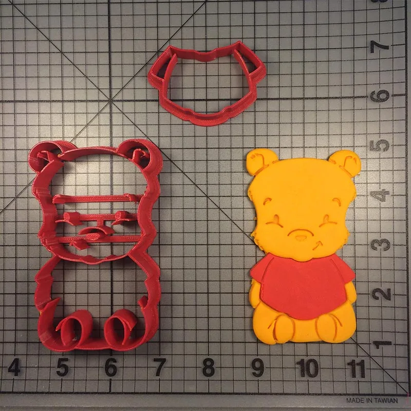 Детский Снеговик набор резаков для печенья на заказ 3D напечатанный резак для торта медведь Бегемот помадка форма для кекса форма для украшения торта инструмент - Цвет: Bear 5 inch N8496