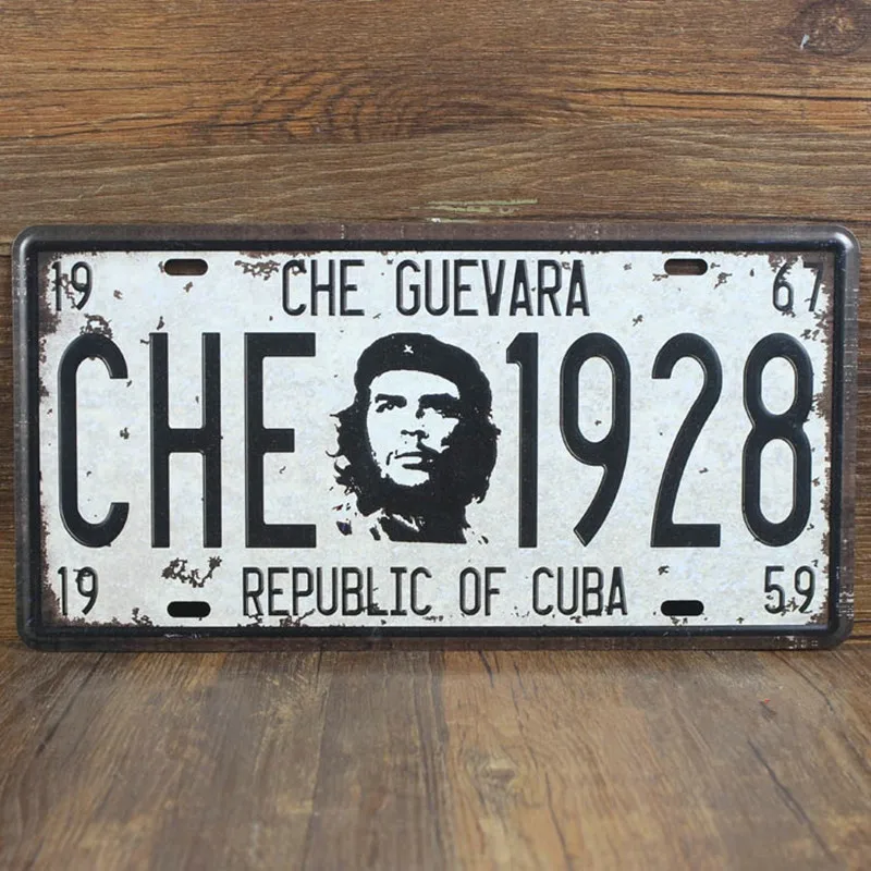 1967-Che-Guevara-CHE-1928-Republic-of-Cuba-Vintage-Car-License-Plate-15-30-Metal-Sign