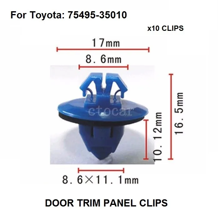 

X10 шт OEM нейлон для Toyota Рокер панели литье зажимов фиксатор крепеж 75495-35010 Prado/4 Runner/Highlander Новый