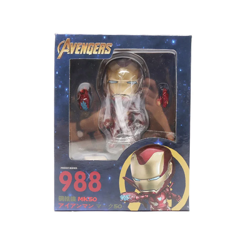 8-9 см игрушки Marvel Nendoroid Мстители Бесконечность ВОЙНЫ ЖЕЛЕЗНЫЙ ЧЕЛОВЕК Mk50 ПВХ фигурка Черная пантера флэш 917 Коллекционная модель - Цвет: 988 with box