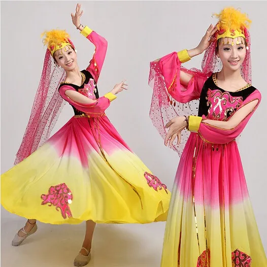 Уйгурский костюмы китайский народный Танцы платье Синьцзян характеристика Танцы Танец живота Индийский Танцы Производительность одежда