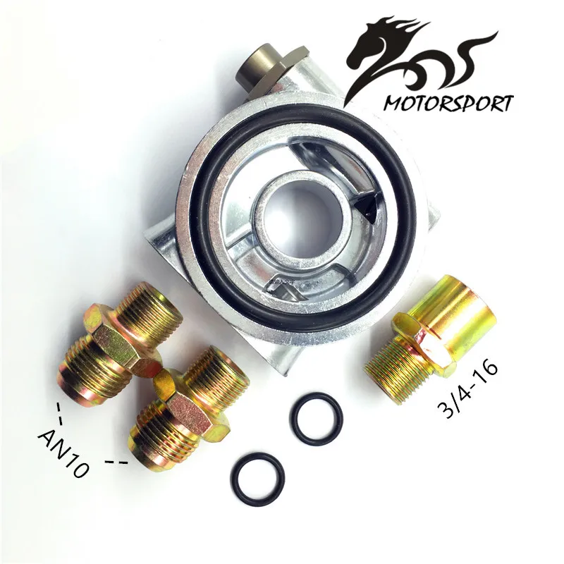 UNIVERSAL AN10 OIL COOLER ADAPTER SANDWICH TURBO WITH Thermostat And