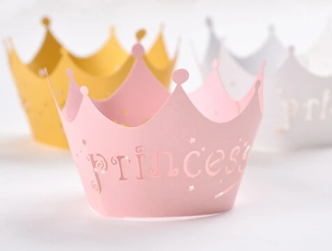 

360pcs/lot Laser Cut Paper Cake Surrounding Edge Princess Crown Pattern Snack Wrapper Banquet Grigger Wrapping wc501