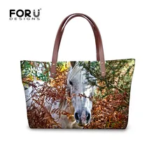 FORUDESIGNS креативный 3D рюкзак в виде животных для женщин Crazy Horse печать женская сумка через плечо большие сумки на плечо Feminina