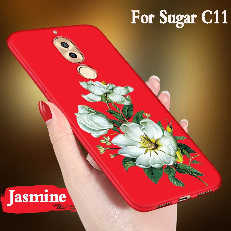 

For Sugar C11 C11S case silicone luxury funda protection mobile phone shell for Sugar C11 soap r11 case Cover TPU 5.7" 3D Flower