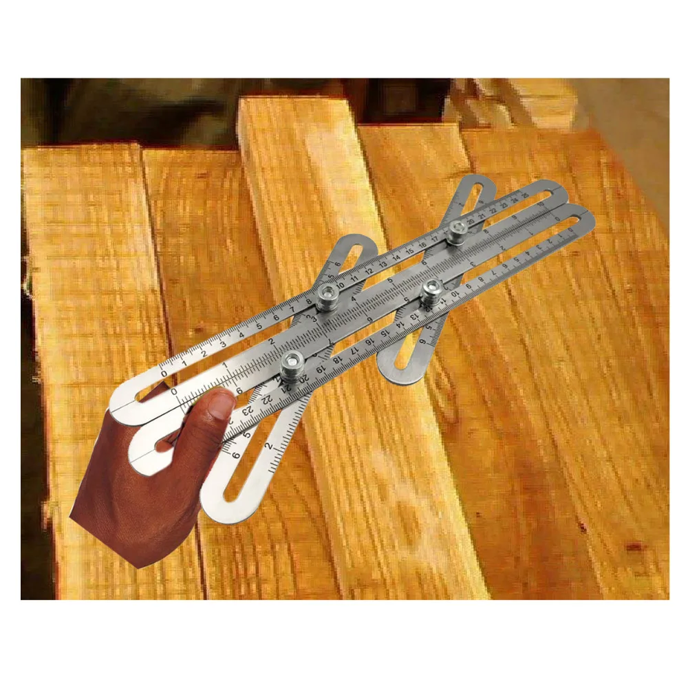Multi function Adjustable Four Sided Folding Measuring Tool Multi Angle Template Scale Ruler