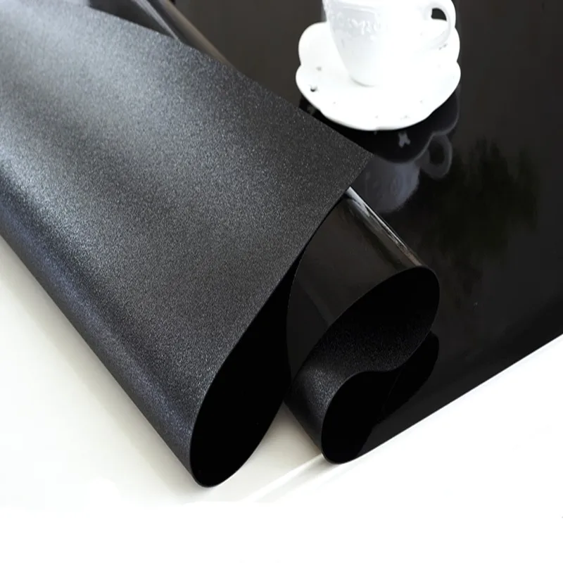  Black PVC Tablecloth D' waterproof Soft Glass Tablecloth Solid Color Waterproof Oil 1.0mm matte Hom