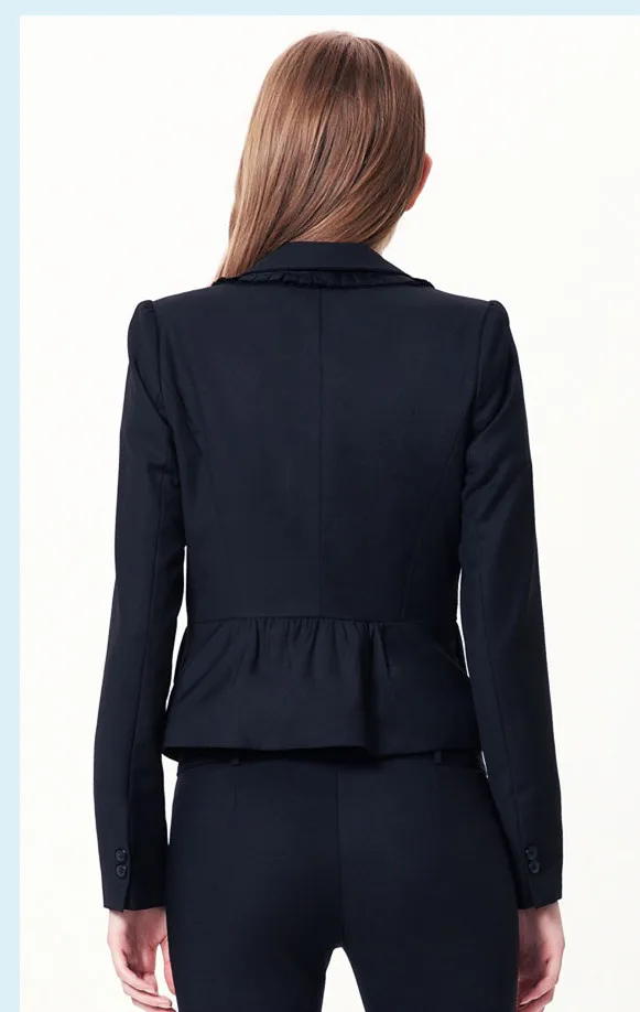 Мода на заказ бренд темно-синий тонкий женский длинный рукав Повседневная одна пуговица 4XL костюмы(куртка+ брюки
