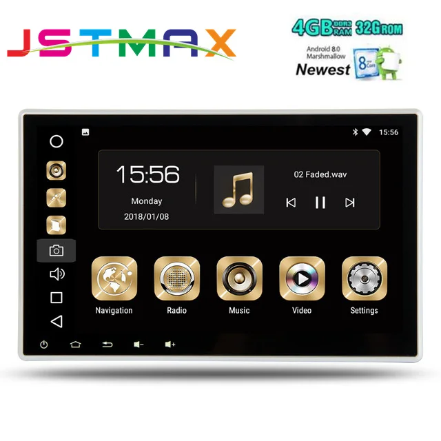

10.1" Octa-Core Android 8.0 OS 2 Din Car DVD Multimedia Two Din Car Navigation GPS Double Din Car Radio with 4GB RAM 32GB ROM