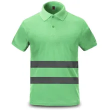 Мужская Высокая Видимость защитная Рабочая Рубашка дышащая рабочая одежда Светоотражающая рубашка со светоотражателями покроя поло
