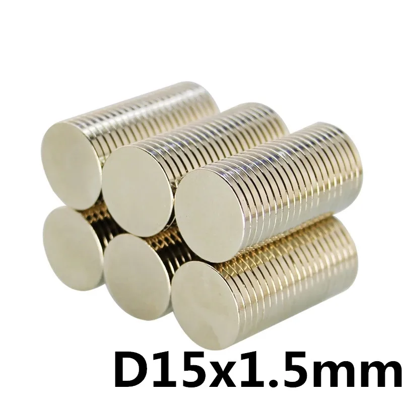 

20pcs 15 * 1.5mm super strong neodymium magnet N35 disc permanent magnet rare earth art process neodymium iron boron magnet