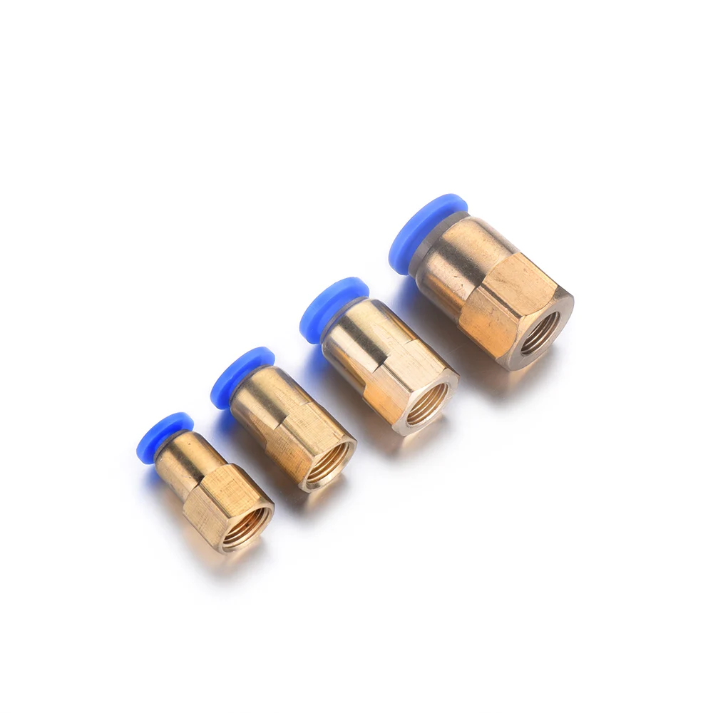 1Pcs Air Pipe Fitting Female Thread Brass Pneumatic Push In Fitting 4/6