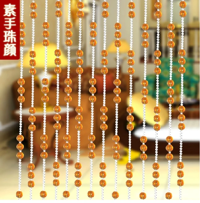 

Door curtain window curtain porch partition free shipping 5 strings can be customized Round beads crystal curtain