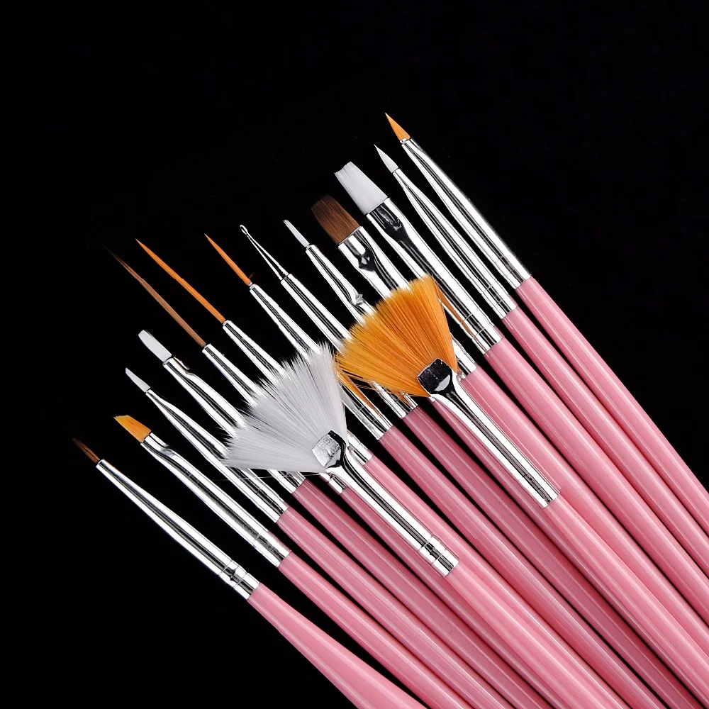 

Rosalind 15 PCS Nail Art Decorations Brush Set Tools Professional Painting Pen Painting Drawing Nail equipment For Nail