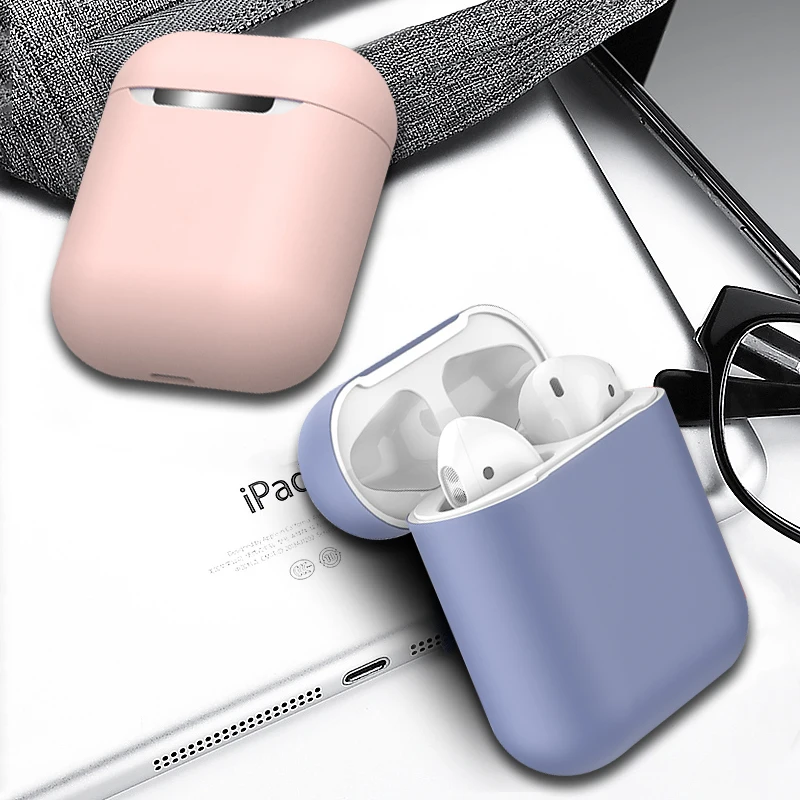 

Soft Silicone Earphone Case For Airpods Ultra Slim Shockproof Protective Earphone Bag Cover Case For Airpods Headphone 12 Color