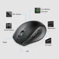 מחשב נייד 2.0 USB ארגונומי עכבר אלחוטי 2.4GHz מקלט אופטי עכבר למחשב 3000 USB DPI חרישי אלחוטי עכברים עבור מחשב נייד (5)