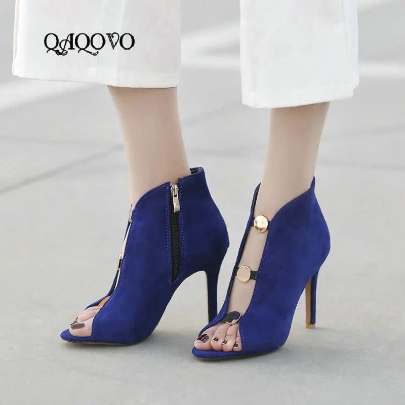

2019 New Women Summer Gladiator Sandals Sell Well Thin High Heels Pumps Zipper Open Toe Party Dress Shoes Plus Size 43