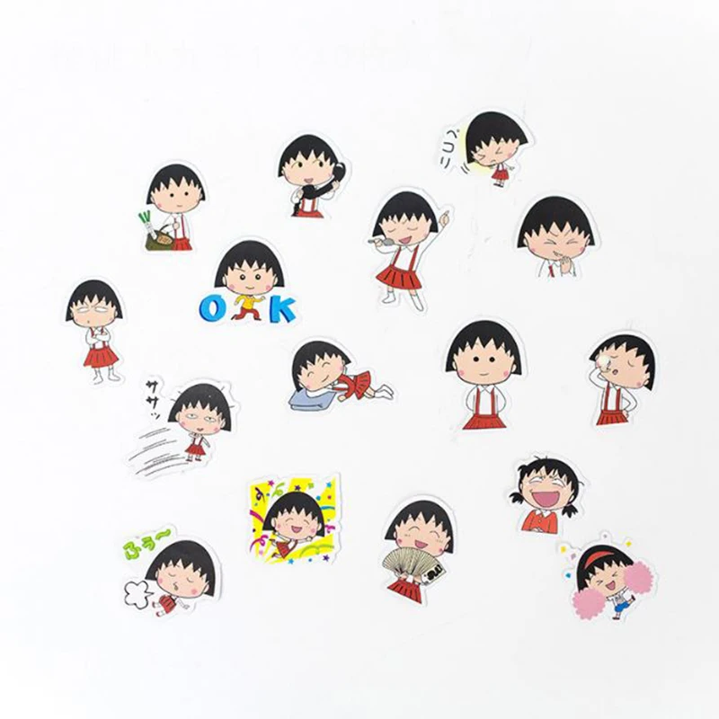 2 упаковки/партия классические детские игрушки Chibi Maruko декоративные из рисовой бумаги наклейки Скрапбукинг этикетка-наклейка дневник Канцелярские Стикеры для альбомов