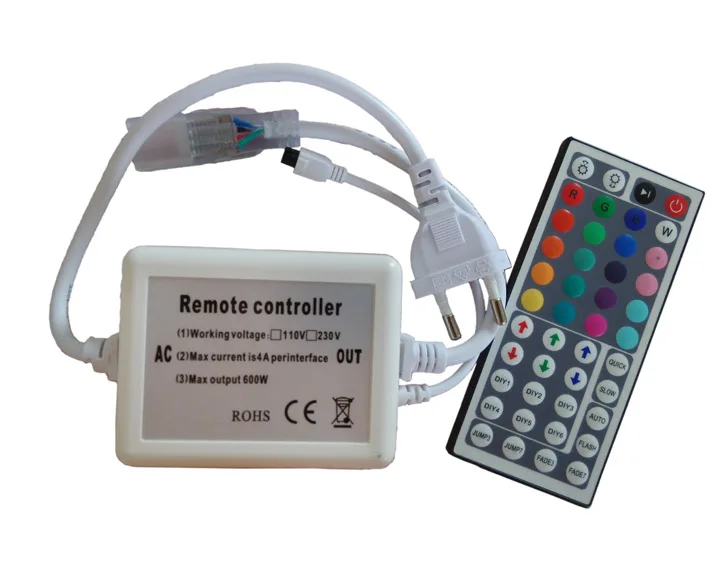 10 компл./лот AC110V 220V 6A 600 Вт 44 клавишный светодиодный ИК RGB контроллер пульт диммер