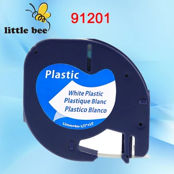 

1pcs free shipping DYMO 91201 dymo LetraTAG 91201 white plastic label DYMO LT91201 label 12MM*4M BLACK ON WHITE LABEL TAPE