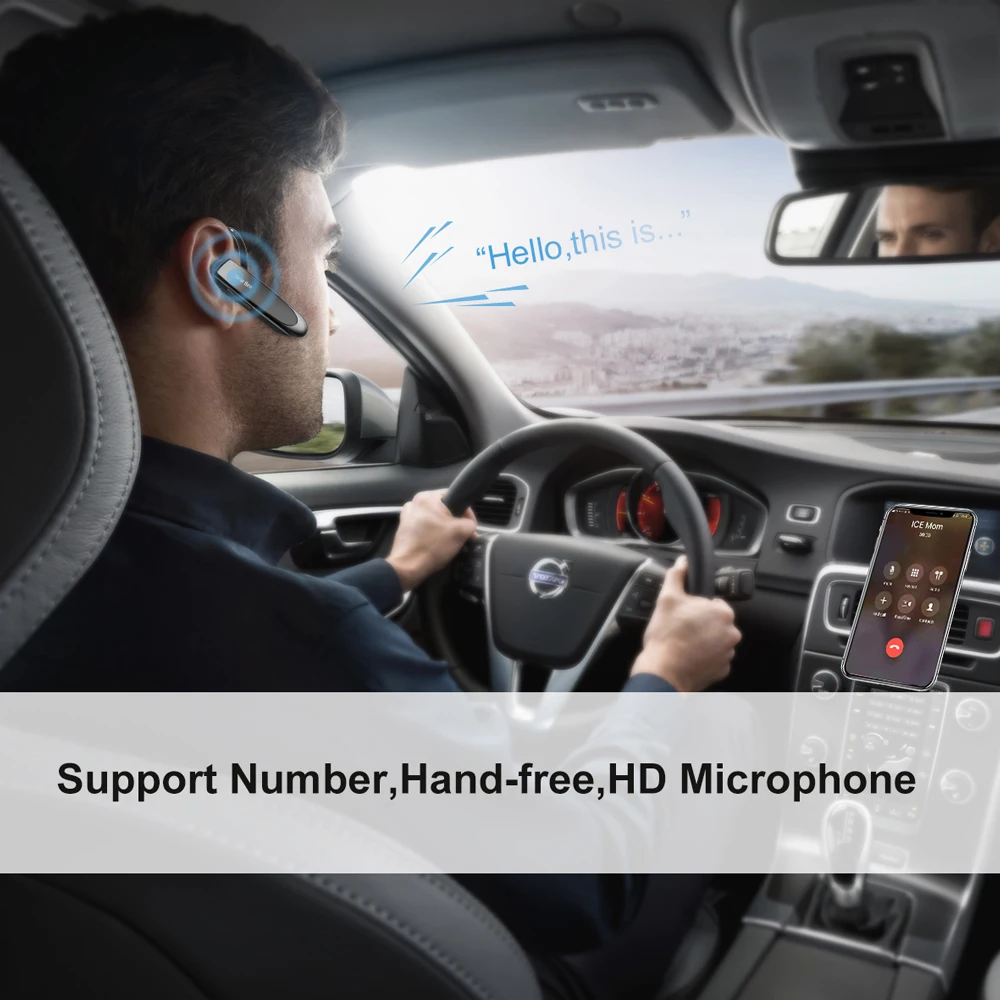 New Bee Hands-free Wireless Bluetooth Earphone Bluetooth Headset Headphones Earbud with Microphone Earphone Case for Phone PC