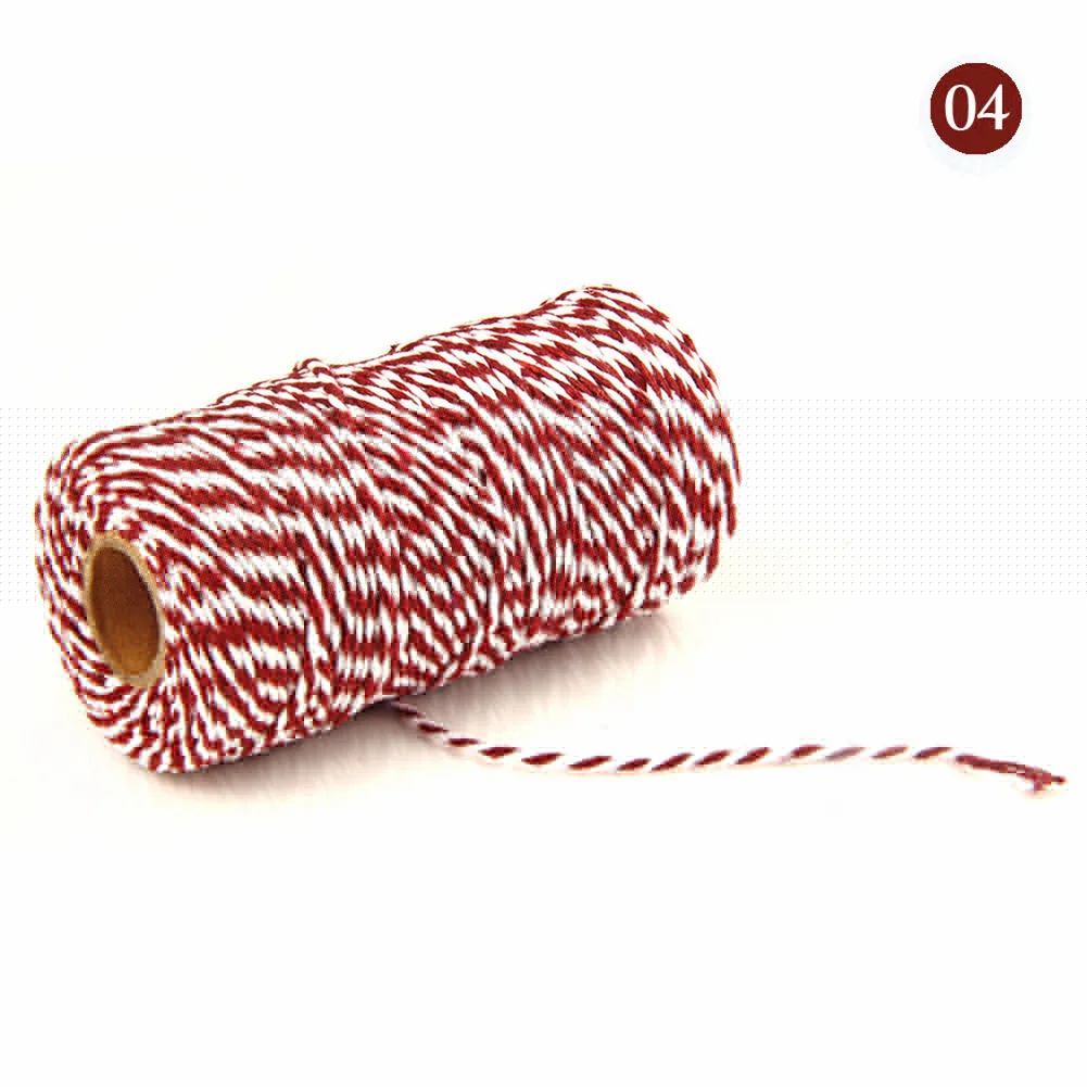 1 шт. 100 м Обёрточная бумага хлопчатобумажная веревка шнур шпагат, веревка упаковка рождественского подарка сделай сам, поделки ручной работы HG99 - Цвет: 4