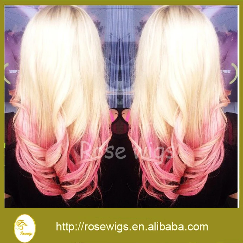 

Hot selling Brazilian ombre 613# and pink color hair weft Brazilian two tone color body wave hair weave 100g Bundles 3PCS/Lot