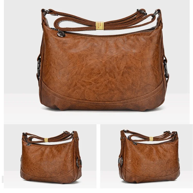 Marca feminina bolsa de ombro de couro