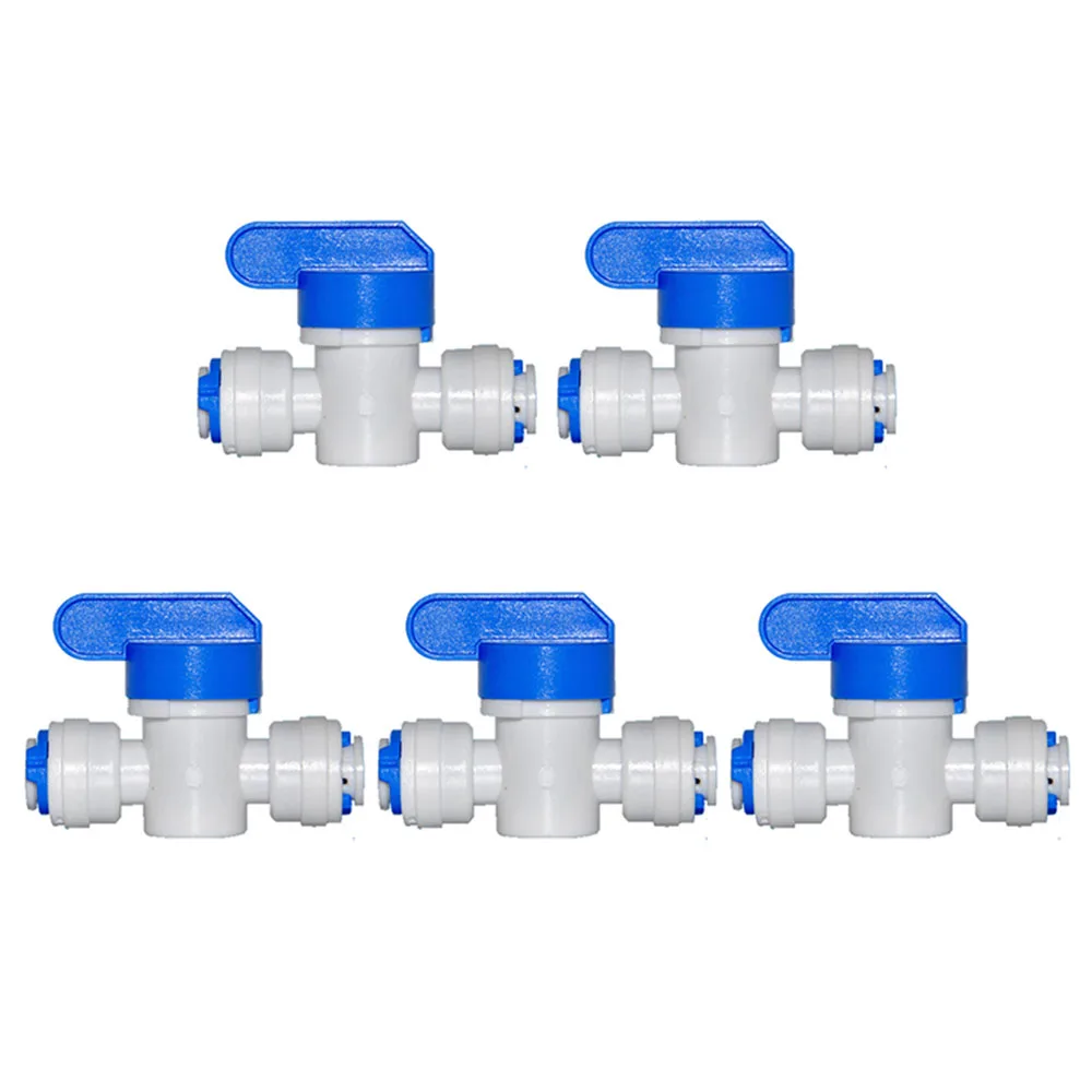 

5PCS OD 3/8"Ball valve switch Quick connection 3/8 inch quick union on-off direct connection RO Water purifier pipe fitting