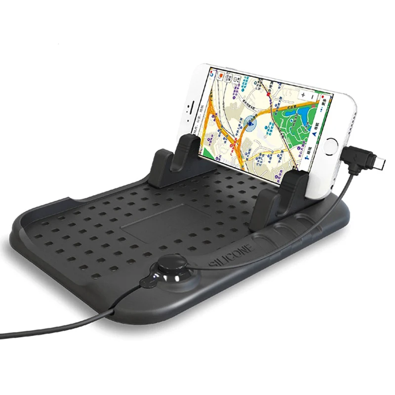 Multi functional Charge Of Silicone Anti Slip Mat Car Mobile Phone USB Charger Automobiles font b