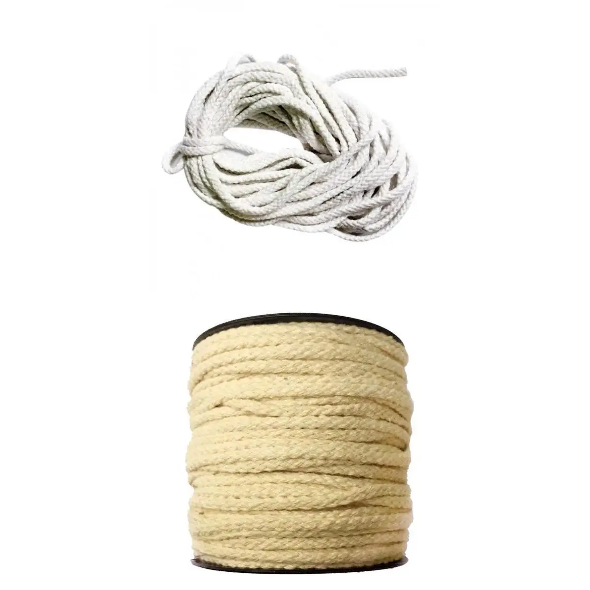 

2pcs 100% COTTON PIPING CORD ROPE UPHOLSTERY CUSHIONS EDGING TRIMMING CRAFT 10mx5mm Bleached White & 50mx4mm Natural White Rope