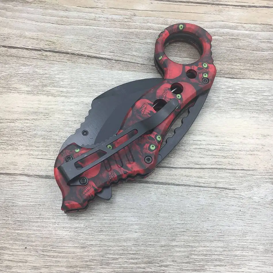 Походный нож Karambit, охотничьи ножи, походный инструмент, тактический нож для выживания, нож из нержавеющей стали, коготь скорпиона, 5 цветов - Цвет: Red handle