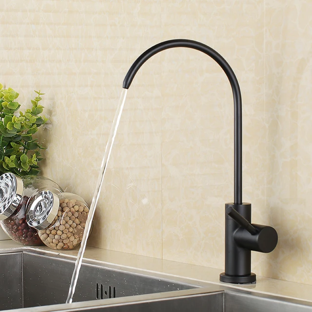 Matte Black stainless steel Lead Free Beverage Faucet Drinking Water Filtration System 1/4 Inch
