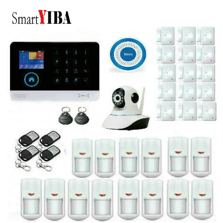 

SmartYIBA Wireless WIFI GPRS Home GSM Alarm System Kits Support English /Russian /French /Spanish/Czech/ Italian Home Security