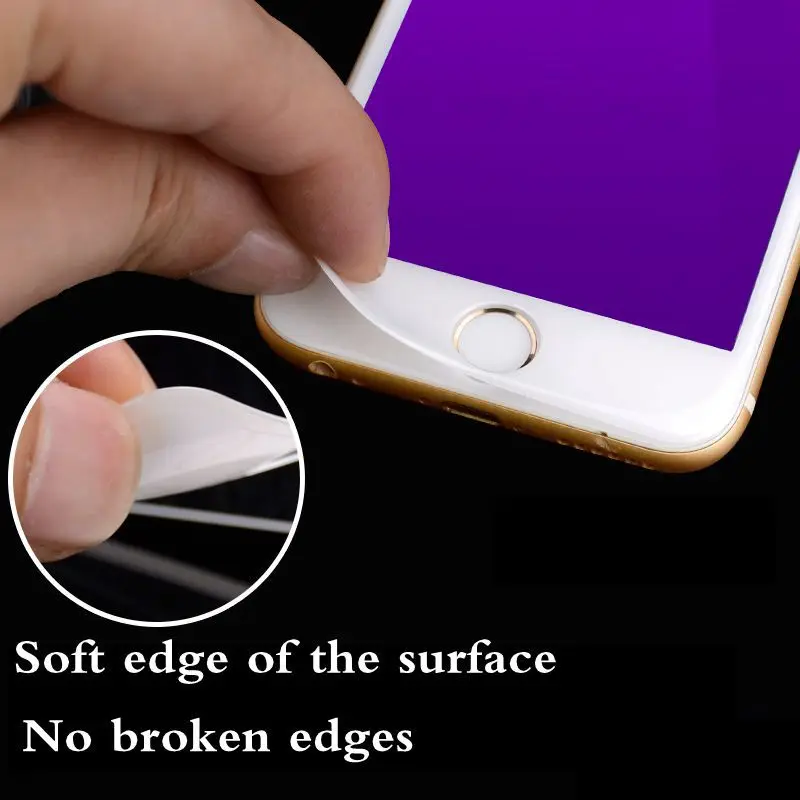 Xwmkai 3D мягкий край полный экран закаленное стекло для Iphone 6s 7 8 Plus защита экрана с