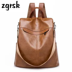 Female Women's Backpack Korean Style Classic Pu Solid Zipper None Black Casual School Backpacks For Teenagers Mochila Bookbags Female Women's Backpack Korean Style Classic Pu Solid Zipper None Black Casual School Backpacks For Teenagers Mochila Bookbags