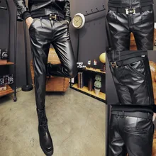 Ху осень и зима мужские повседневные кожаные Штаны толстые ноги штаны для девочек под платья и туники