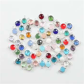 

50pcs Double buckle 8mm and 10mm murano glass beads for DIY jewelry making twinkling round crystal spacer bead connector
