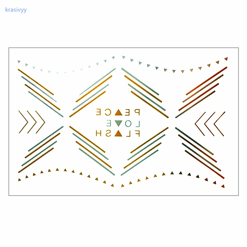 Новый DIY флэш татуировки цвета: золотистый, серебристый металлик Временные татуировки простой золотое ожерелье Любовь татуировки оптовая